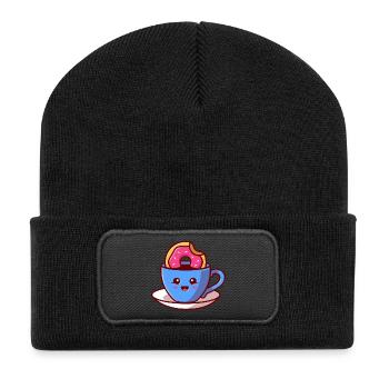 Encouragement de la Coupe Kawaii Donut - Beanie recyclé à patch - noir - Devant