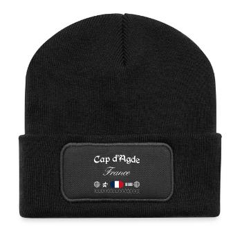 Cap d’Agde Frankreich Streetwear Reise Souvenir - Recycelte Patch Beanie - Schwarz - Vorne
