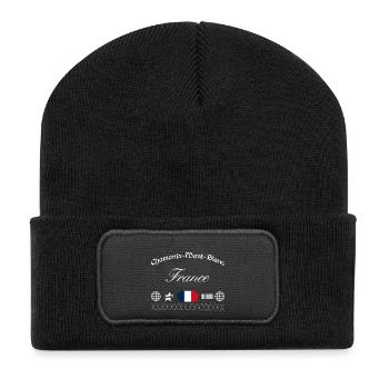 Chamonix-Mont-Blanc Frankreich Streetwear Souvenir - Recycelte Patch Beanie - Schwarz - Vorne