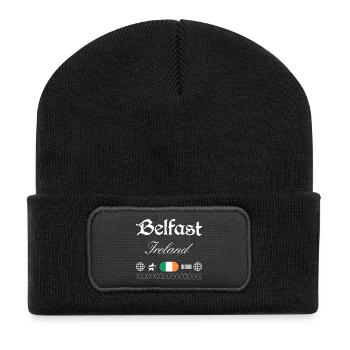 Souvenir de voyage streetwear de Belfast Ireland - Beanie recyclé à patch - noir - Devant