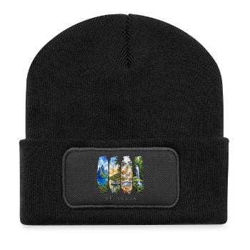 St. Lucia Vacation Travel – Caribbean Beach & Nature - Recycled Patch Beanie - black - Front