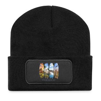 Paraguay Vacation Travel – South America Culture Motif - Recycled Patch Beanie - black - Front