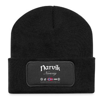 Narvik Norway Streetwear Travel Souvenir - Recycled Patch Beanie - black - Front