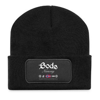 Bodø Norway Streetwear Travel Souvenir - Recycled Patch Beanie - black - Front