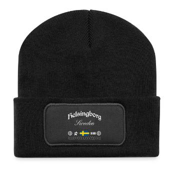 Helsingborg Schweden Streetwear Reise Souvenir - Recycelte Patch Beanie - Schwarz - Vorne