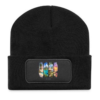 Fidschi Urlaub Travel – Südsee Strand & Natur - Recycelte Patch Beanie - Schwarz - Vorne
