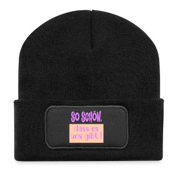 Verbundenheit Beziehung Schön - Recycelte Patch Beanie - Schwarz - Vorne