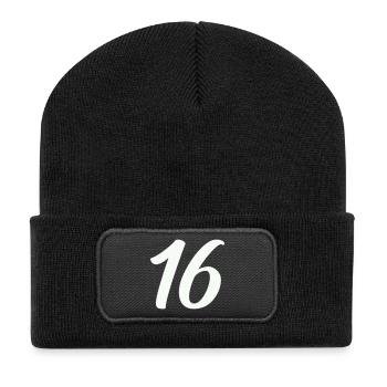 16- - Beanie recyclé à patch - noir - Devant