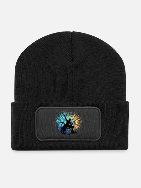 Batteur Tamboureur rétro Batterie Batterie - Beanie recyclé à patch - noir
