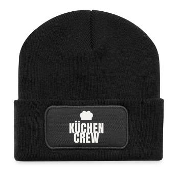 Équipe de cuisine Chef Gastro Restaurant Chapeau de chef - Beanie recyclé à patch - noir - Devant