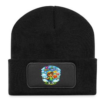 Kind mit Herz und Verstand - Recycelte Patch Beanie - Schwarz - Vorne