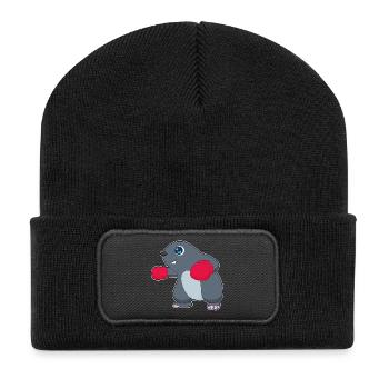 Maulwurf Boxer Boxhandschuhe Boxen - Recycelte Patch Beanie - Schwarz - Vorne