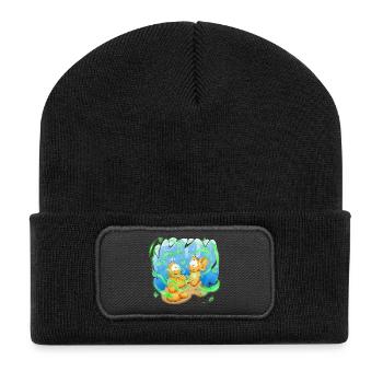 Neon-Orb-Freunde - Recycelte Patch Beanie - Schwarz - Vorne