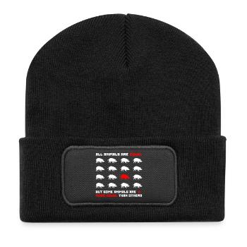 Tous les animaux sont égaux 2 - Beanie recyclé à patch - noir - Devant