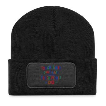 Tough times don't last, tough people do - Recycled Patch Beanie - black - Front