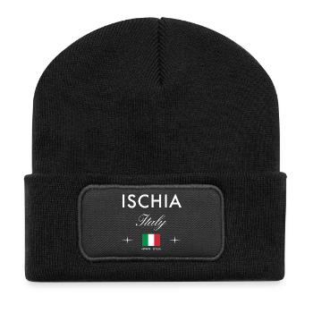 Ischia Italy Coordinates Travel Souvenir - Recycled Patch Beanie - black - Front