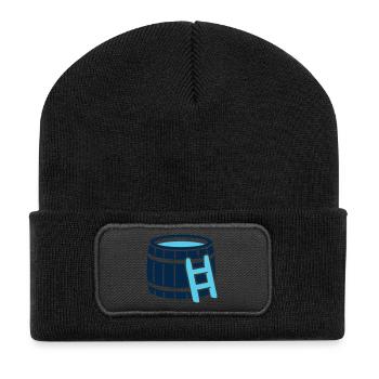 Eisbad Badefass Icon - Recycelte Patch Beanie - Schwarz - Vorne