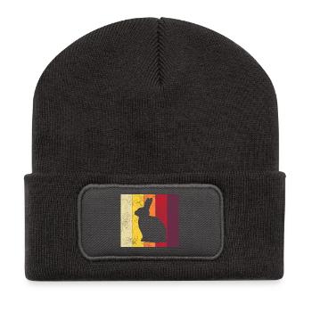 Lapin lapin rétro lapin de Pâques cadeau - Beanie recyclé à patch - charbon - Devant