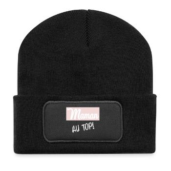 FÊTE DES MÈRES. BONNE FÊTE MAMAN - Beanie recyclé à patch - noir - Devant