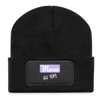 BONNE FÊTE MAMAN. MAMAN. FÊTE DES MÈRES - Beanie recyclé à patch - noir - Devant