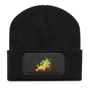 europe - Beanie recyclé à patch - noir - Devant