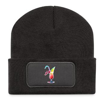 Tropischer Farbcocktail - Recycelte Patch Beanie - Dunkelgrau - Vorne
