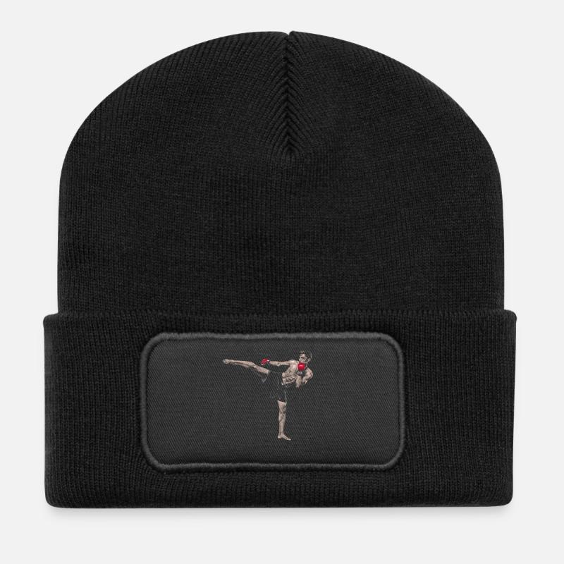Kickboxer - Recycelte Patch Beanie - Schwarz