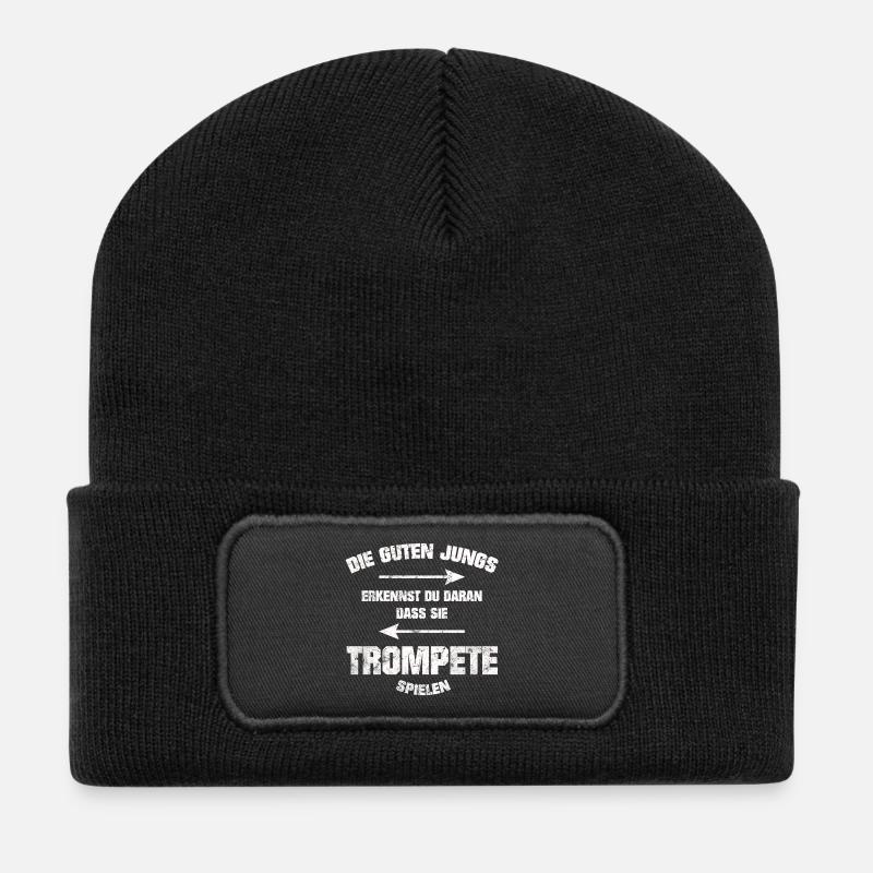 TROMPETE DIE GUTEN JUNGS GRUNGE SHIRT - Recycelte Patch Beanie - Schwarz