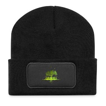 Green Tree - nature tree city urban gift - Recycled Patch Beanie - black - Front