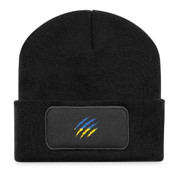 Claw Klaue Laender Ukraine png - Beanie recyclé à patch - noir - Devant