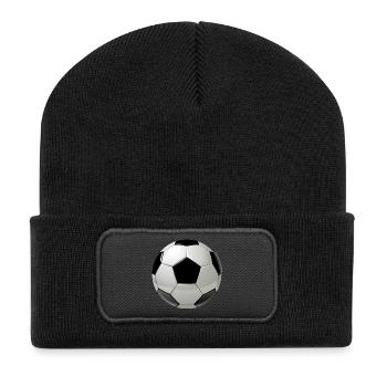 Fussball - Recycelte Patch Beanie - Schwarz - Vorne