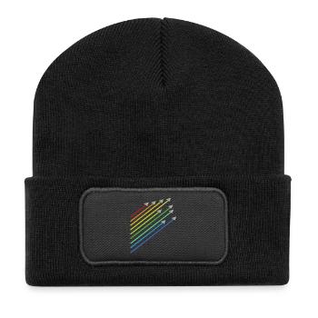 rainbow paper plane flight - Beanie recyclé à patch - noir - Devant