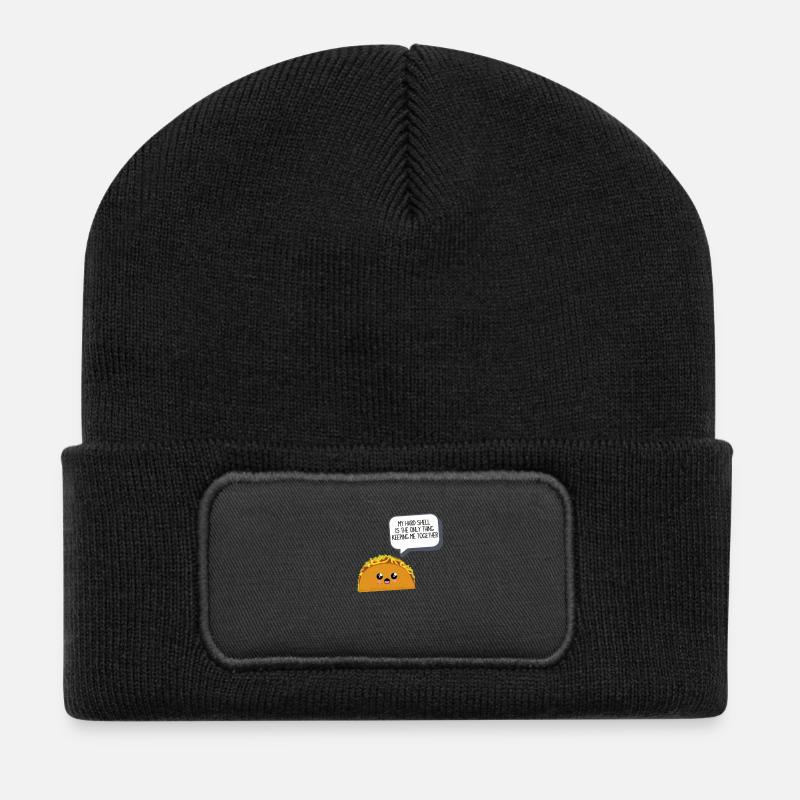 Taco mignon - Beanie recyclé à patch - noir