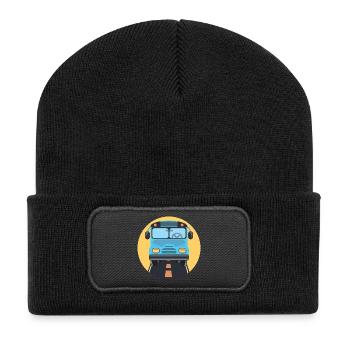 Bus - Recycelte Patch Beanie - Schwarz - Vorne