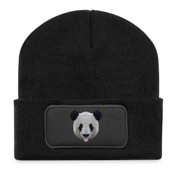 polygone Panda - Beanie recyclé à patch - noir - Devant