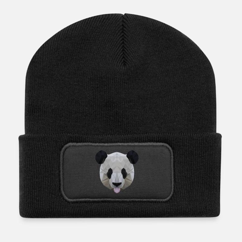 Polygon Panda - Recycelte Patch Beanie - Schwarz