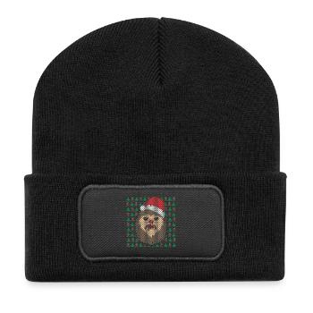 Ugly Christmas BIGFOOT Tannenbaum Wald Weihnachten - Recycelte Patch Beanie - Schwarz - Vorne