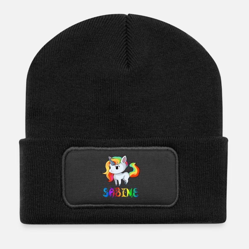 Sabine Einhorn - Recycelte Patch Beanie - Schwarz
