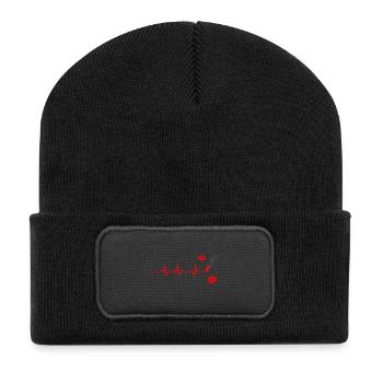 rouge à lèvres cadeau rythme cardiaque du rythme cardiaque MakeUp - Beanie recyclé à patch - noir - Devant