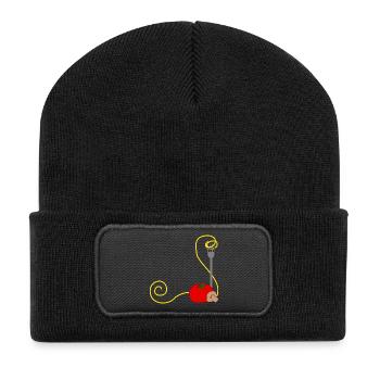 spaghetti pasta nudeln lasagne macaroni noodles24 - Recycelte Patch Beanie - Schwarz - Vorne