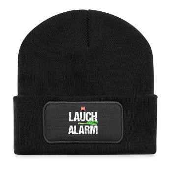 Lauch Alarm Witzige Lustige Sprüche Spast Geschenk - Recycelte Patch Beanie - Schwarz - Vorne