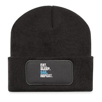 SEAMAN FUNNY SAILOR EAT SLEEP VOILE REPEAT CADEAUX - Beanie recyclé à patch - charbon - Devant