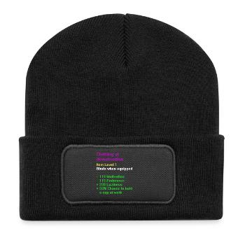 Clothing of demotivation - Recycelte Patch Beanie - Schwarz - Vorne