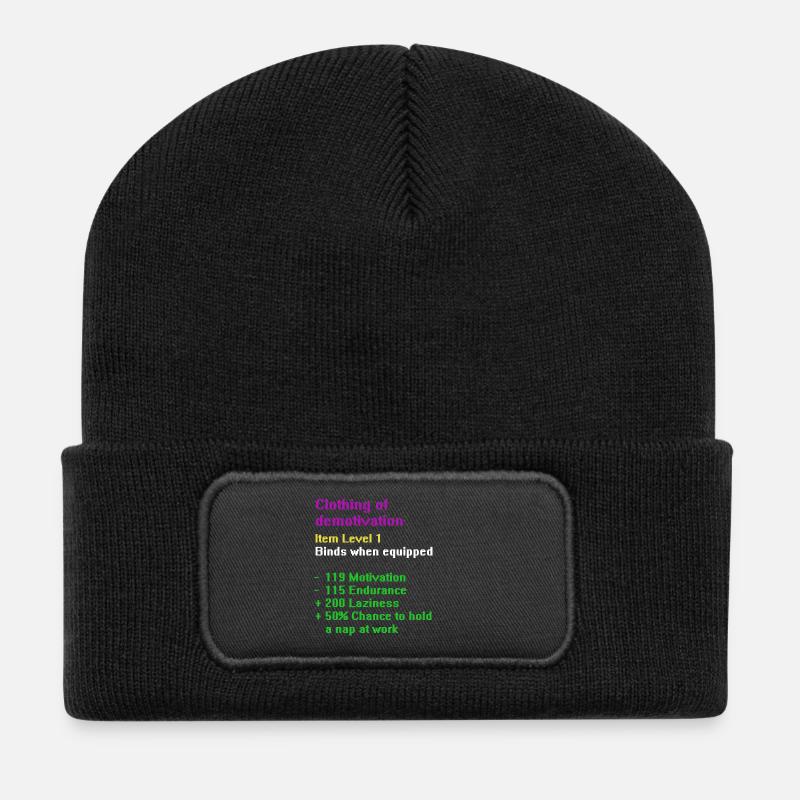 Vêtements de démotivation - Beanie recyclé à patch - noir