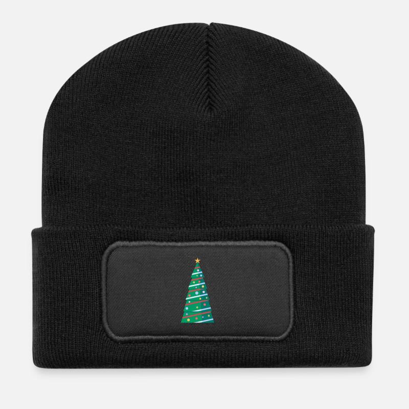 Weihnachten - Recycelte Patch Beanie - Schwarz