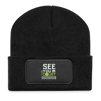 See You in Court Tennis Sport BallSport Lawn Sand - Recycled Patch Beanie - black - Front