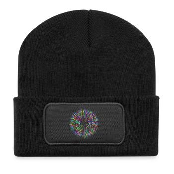 Colorful needles abstract - Recycled Patch Beanie - black - Front