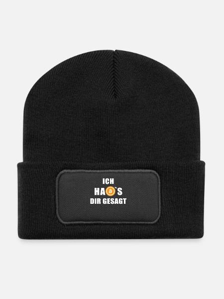 Bitcoin Logo - Ich hab's dir gesagt - Recycelte Patch Beanie - Schwarz