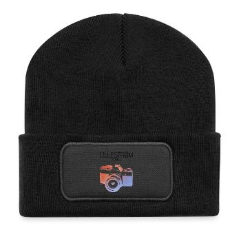 Lilleström, Norwegen - Recycelte Patch Beanie - Schwarz - Vorne