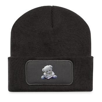 Teddy - Recycled Patch Beanie - dark grey - Front